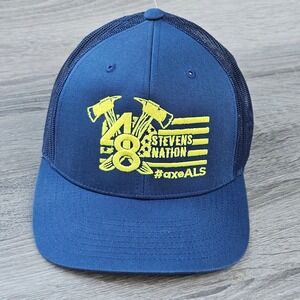 Yupoong Classics Navy Blue Stevens Nation #axeALS Firefighter Trucker Hat Cap